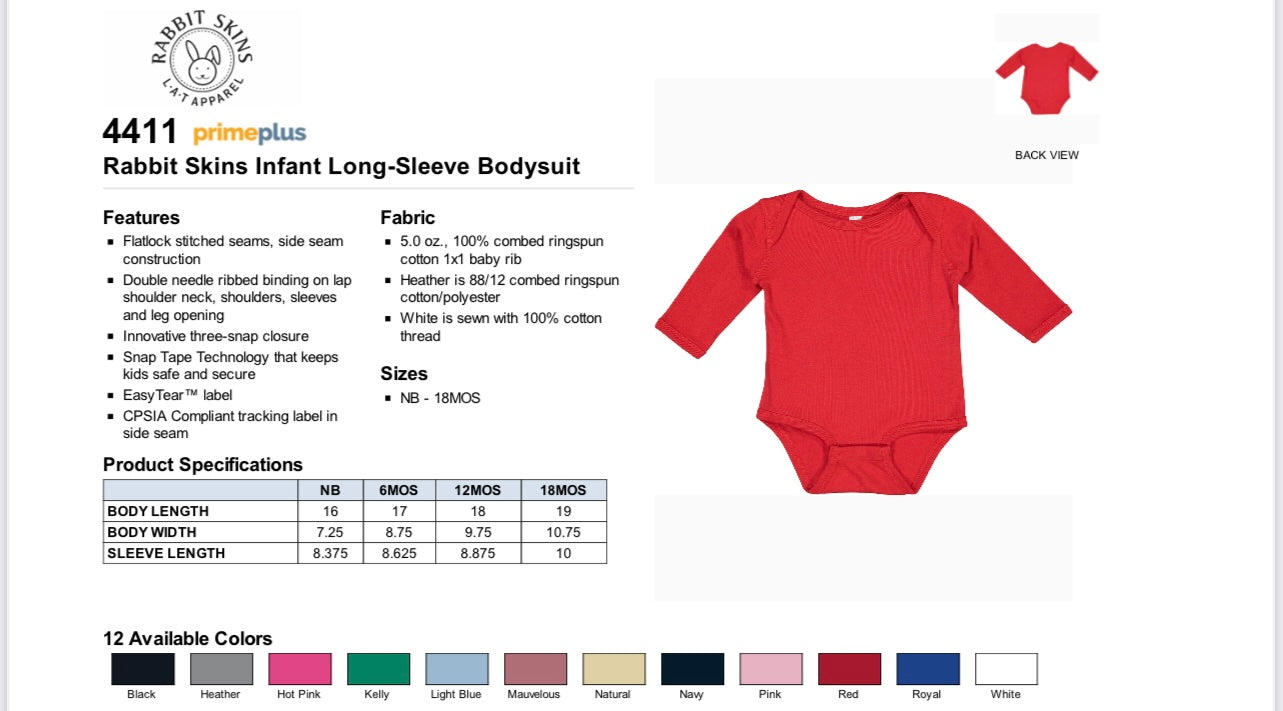 Infant Long Sleeve Bodysuit