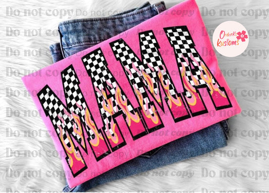 Pink Checkered Mama Tee