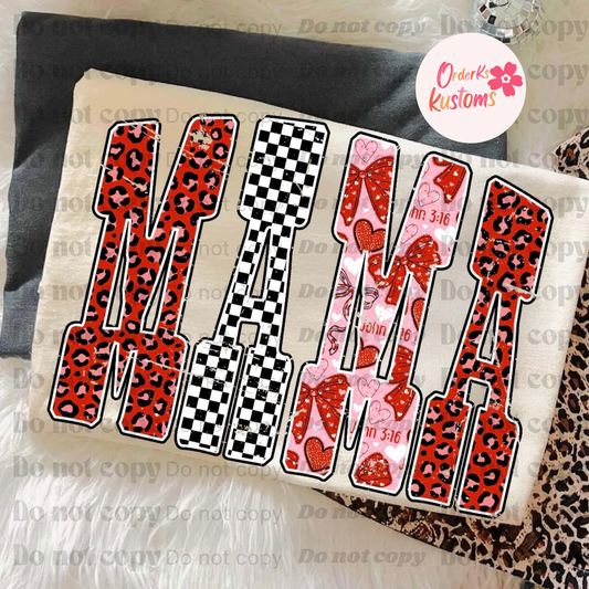 Checkered Mama Valentines Tee