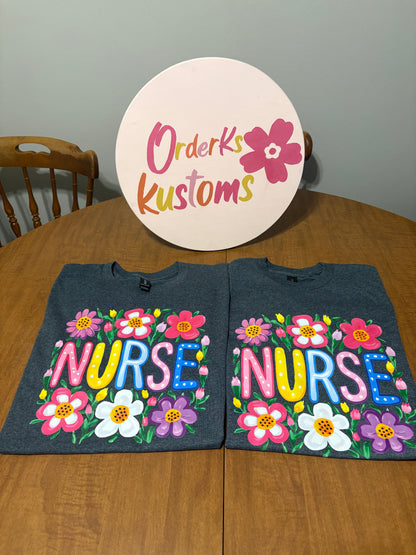 Floral Nurse Tee