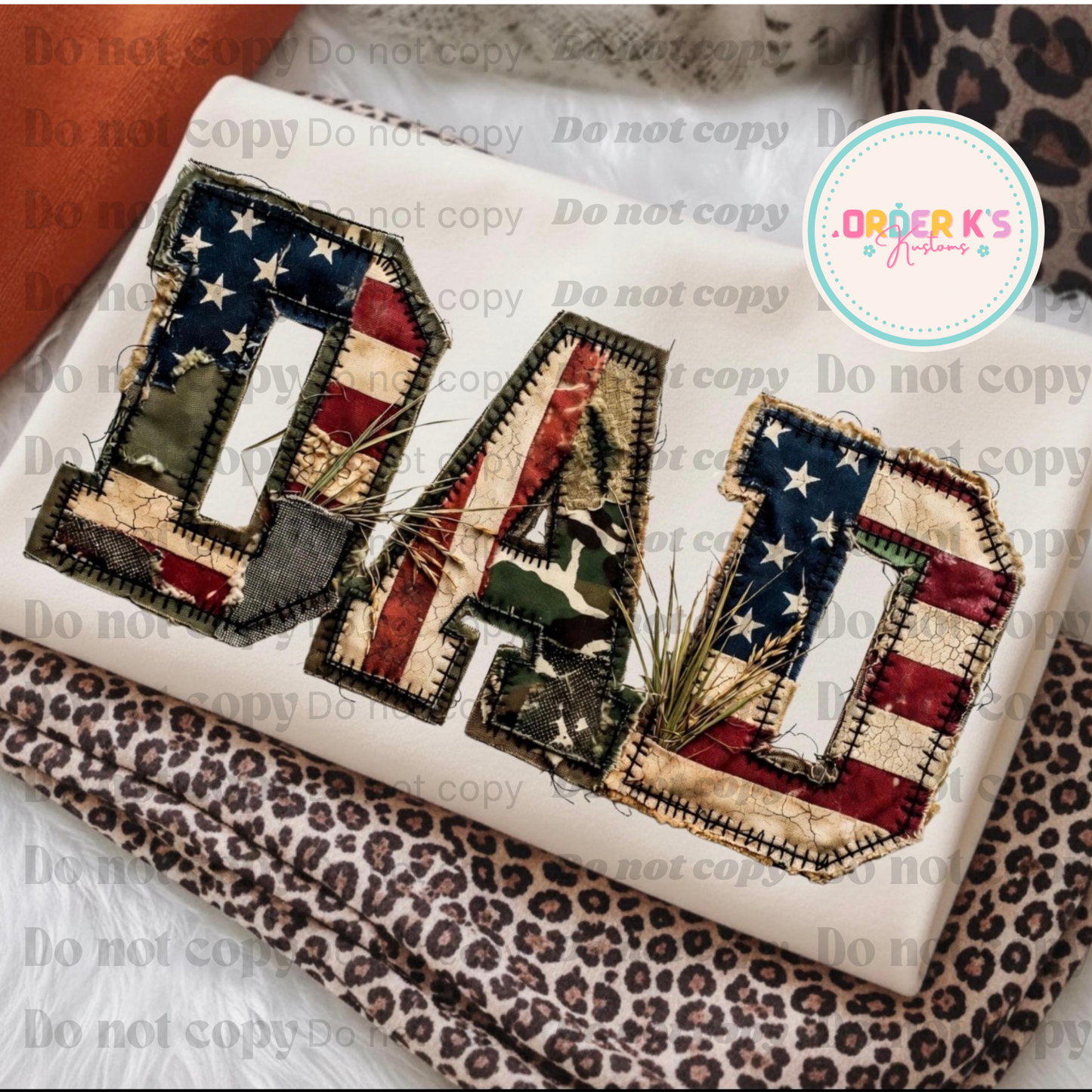 Faux Stitch Flag Dad Tee