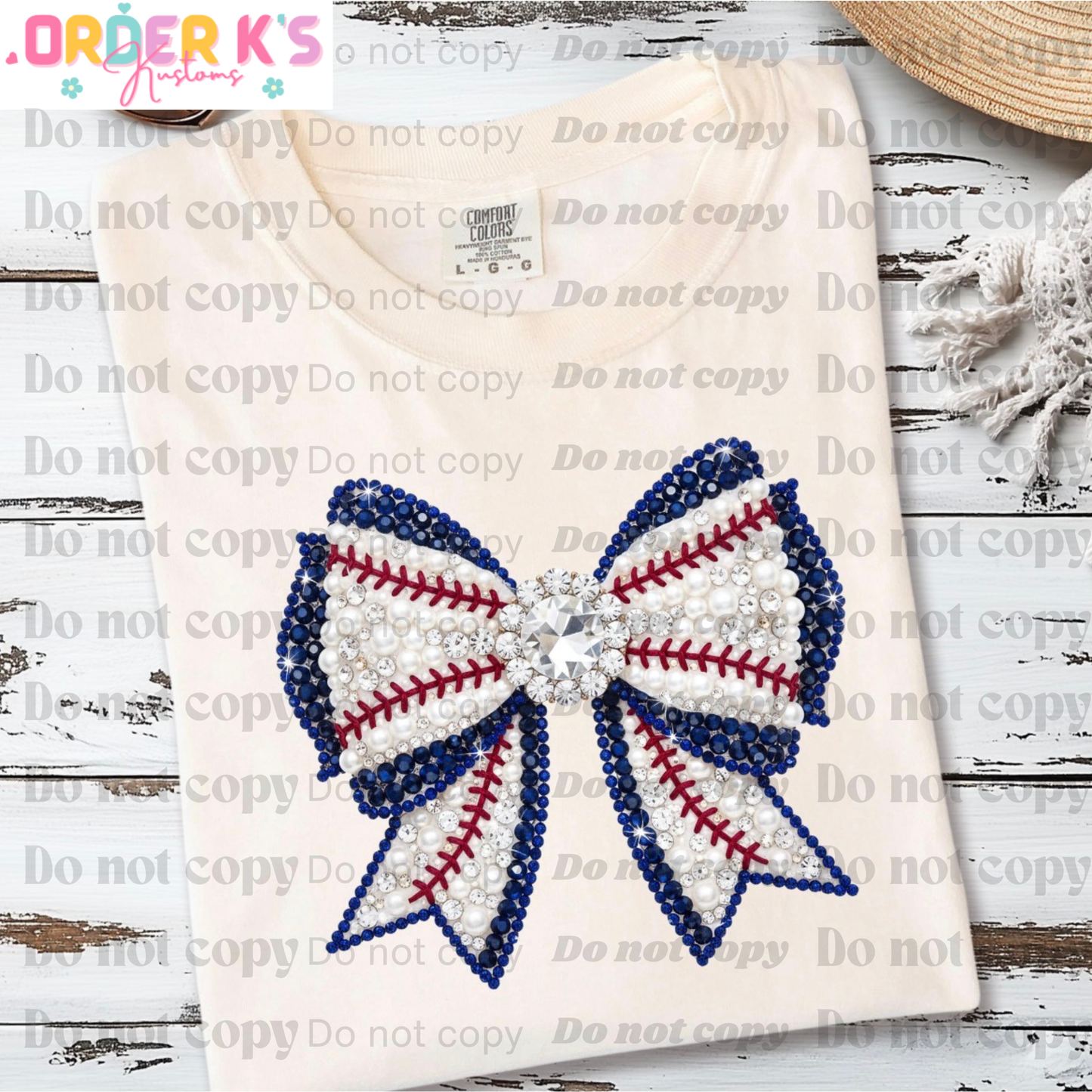 Faux Rhinestone Baseball Tee
