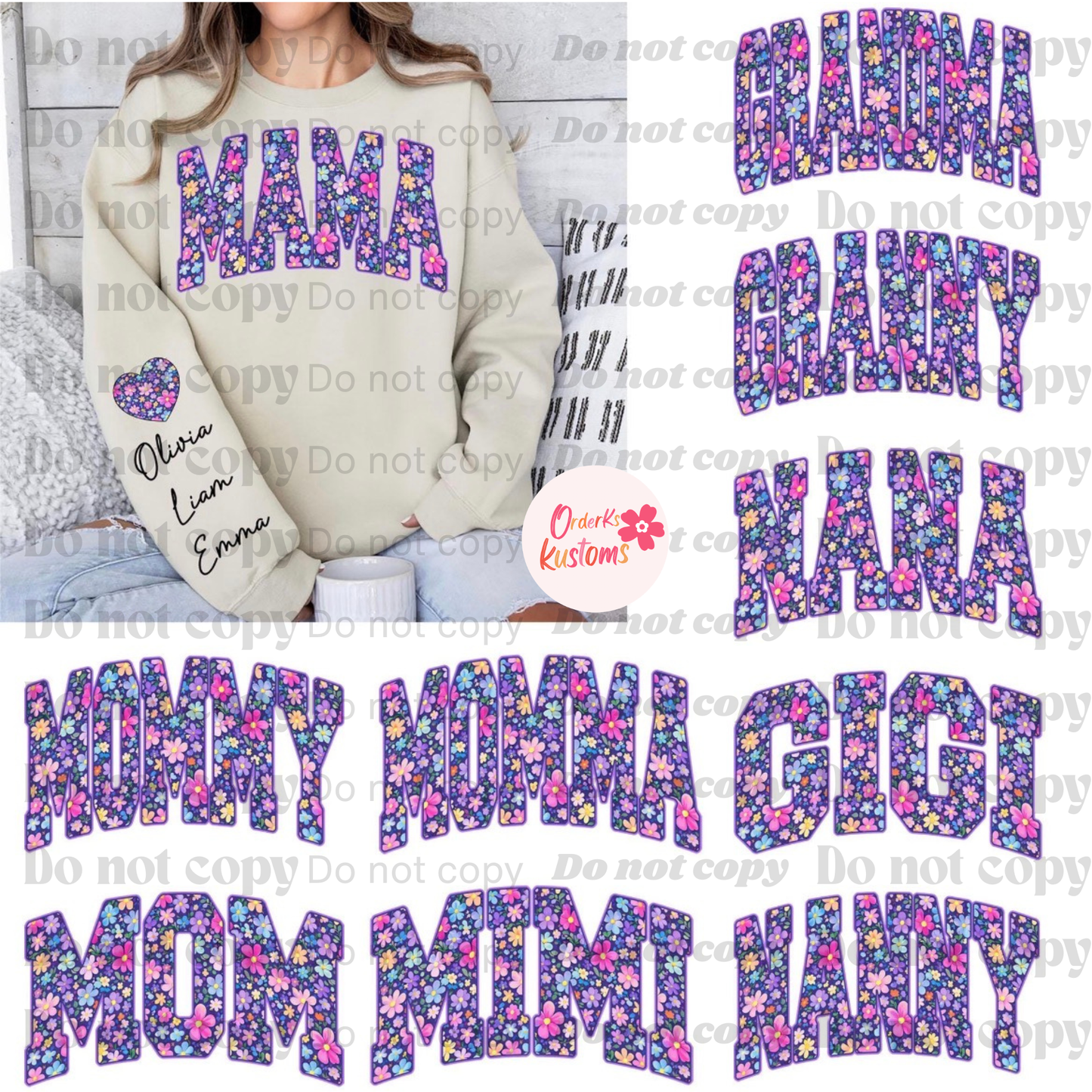 Purple Floral Nickname Tee