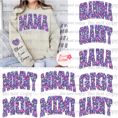 Purple Floral Nickname Tee