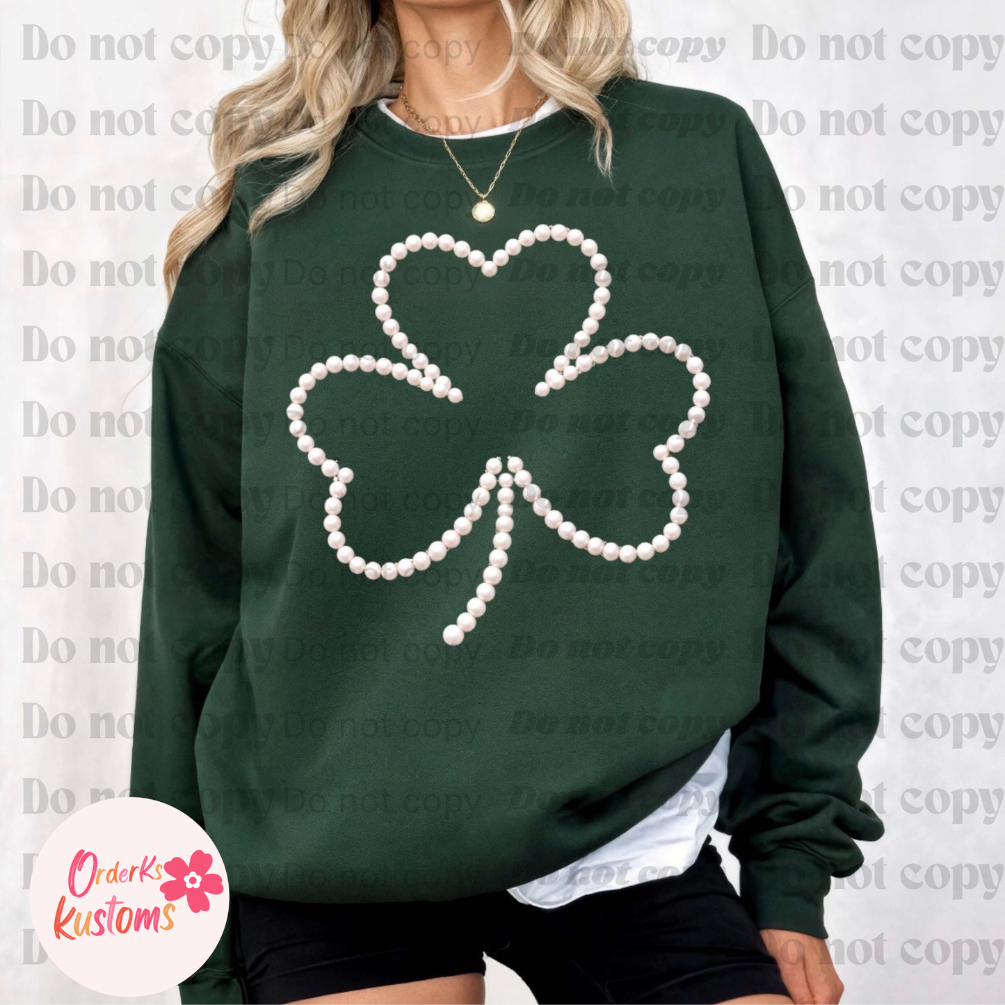 Faux 3D Pearl Clover Tee