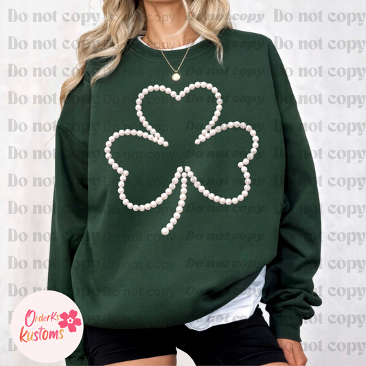 Faux 3D Pearl Clover Tee