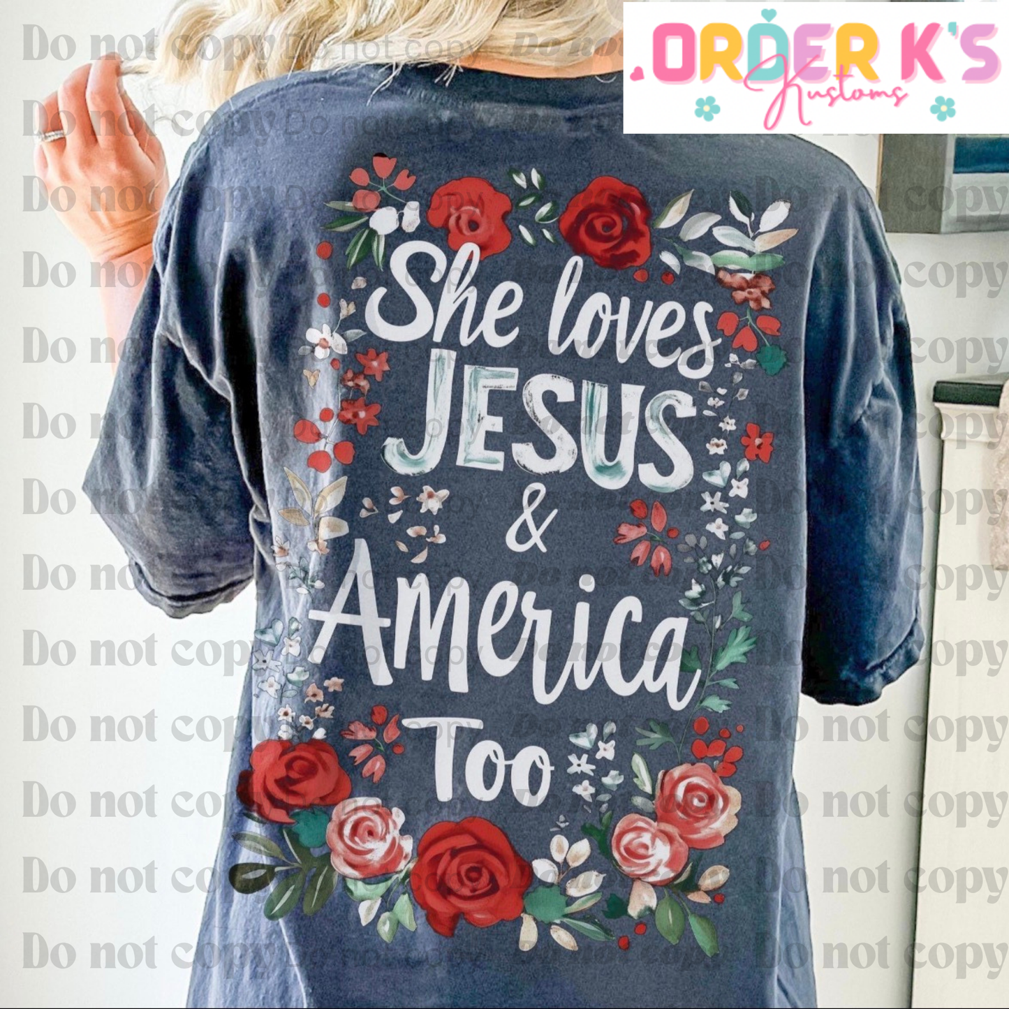 Floral Jesus & America Tee