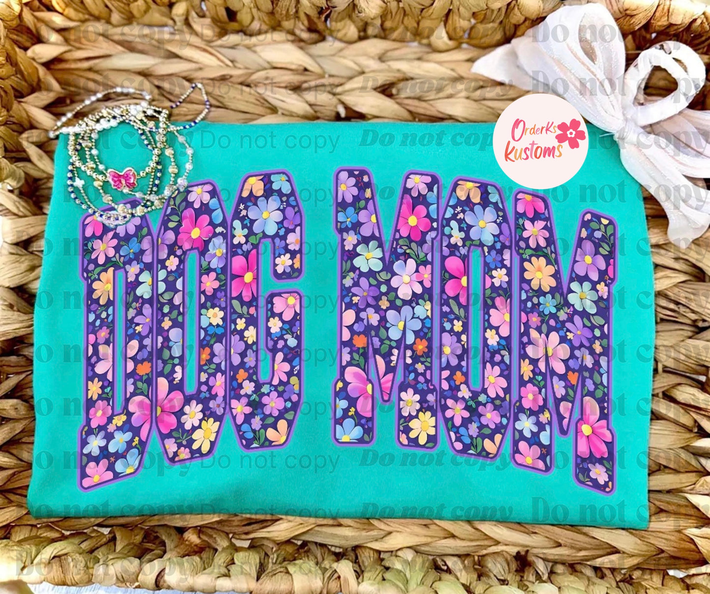 Purple Floral Dog Mom Tee