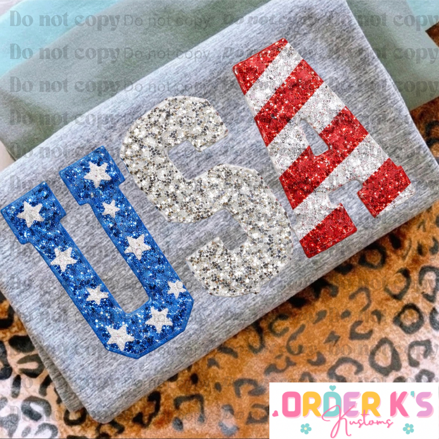 Faux Glitter USA Tee