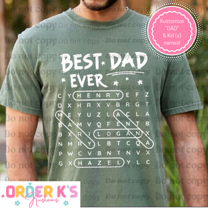 Dad Kustom Word Search Tee